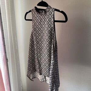 Zara High Neck Pattern Sleeveless Halter Neck Blouse Size XS